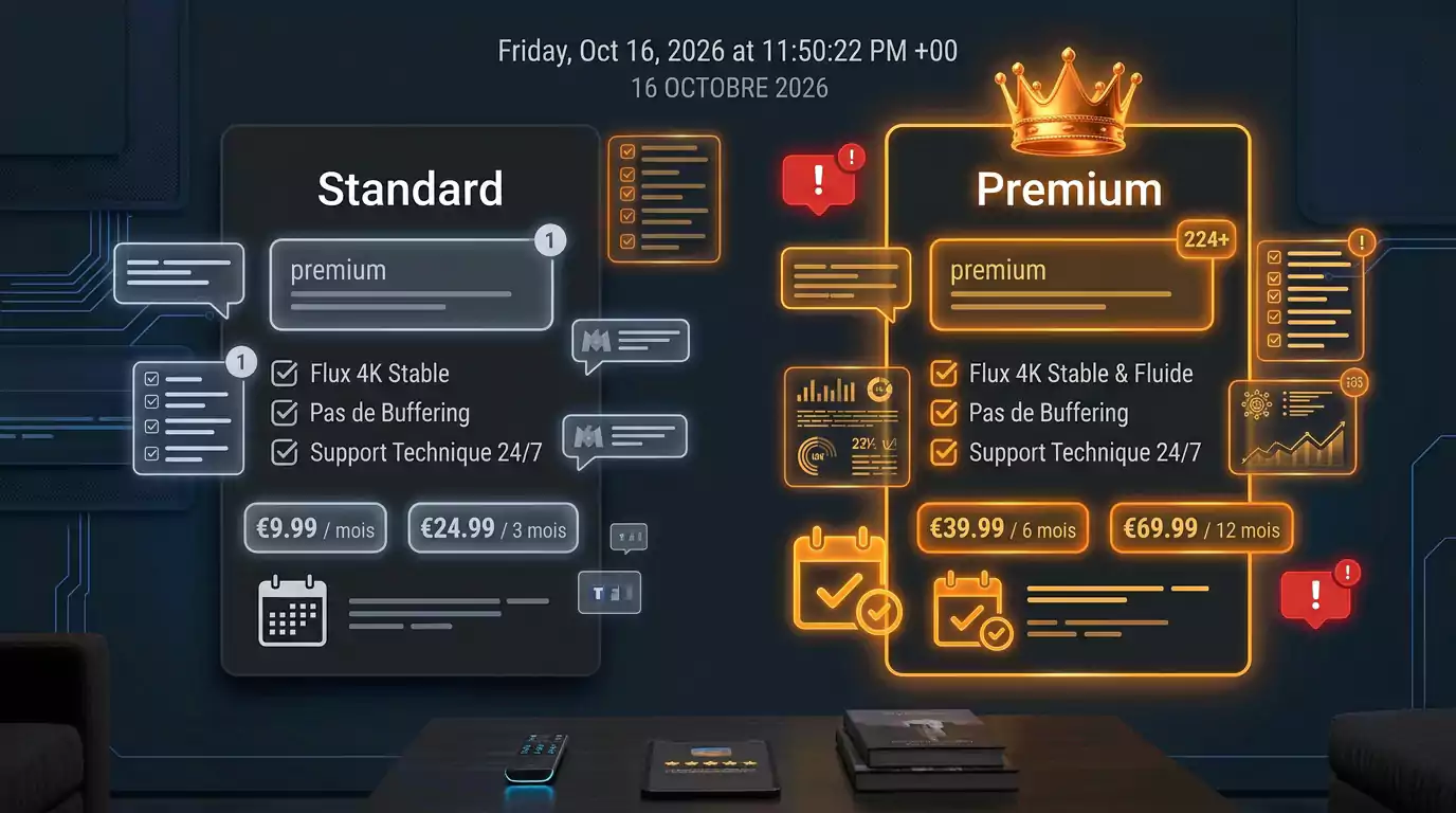 Abonnement IPTV Standard vs Premium – Quelle Différence ?